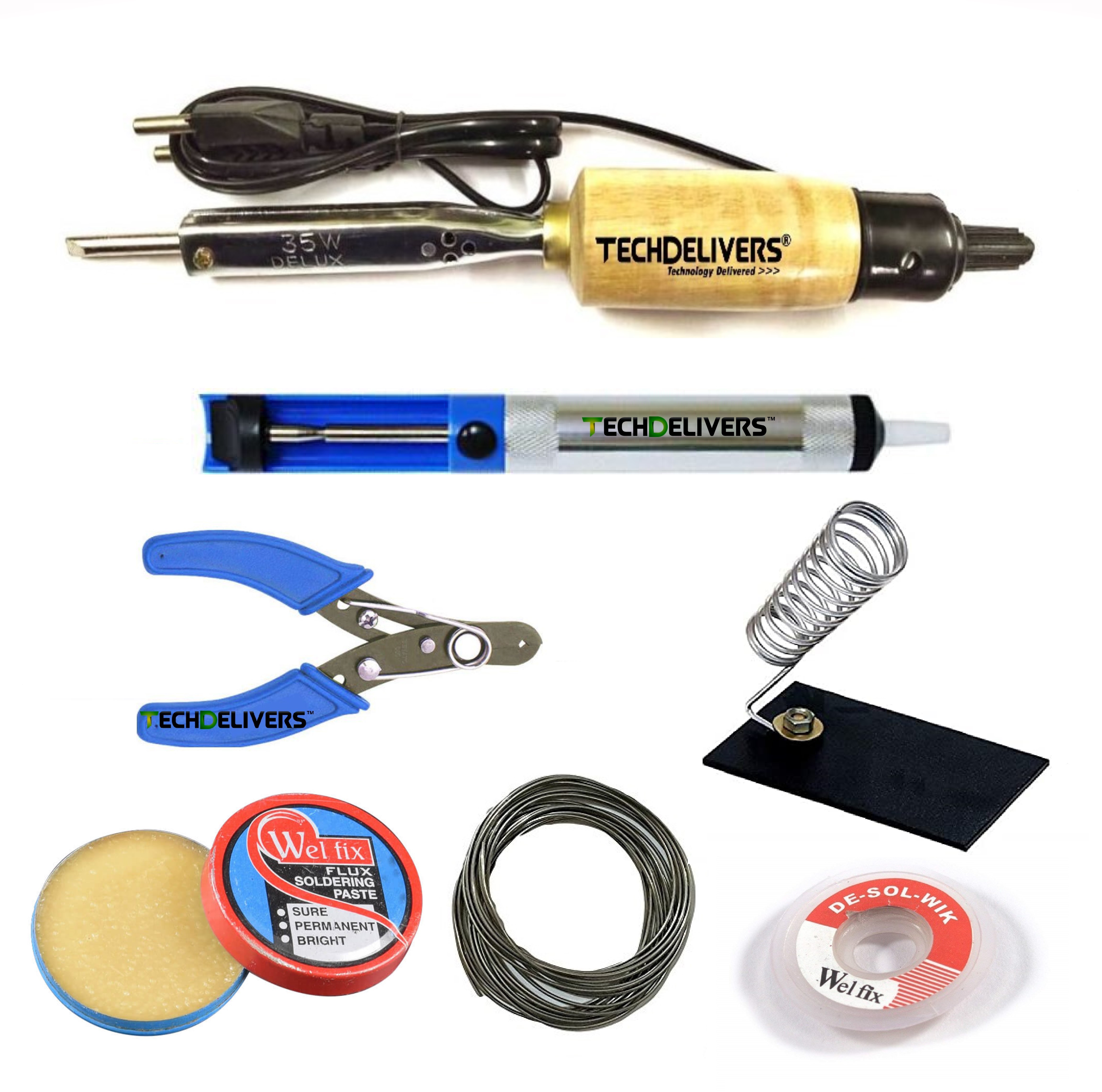 Buy TECHDELIVERS 35Watt Solder Iron Kit with Desolder PUMP, Cutter