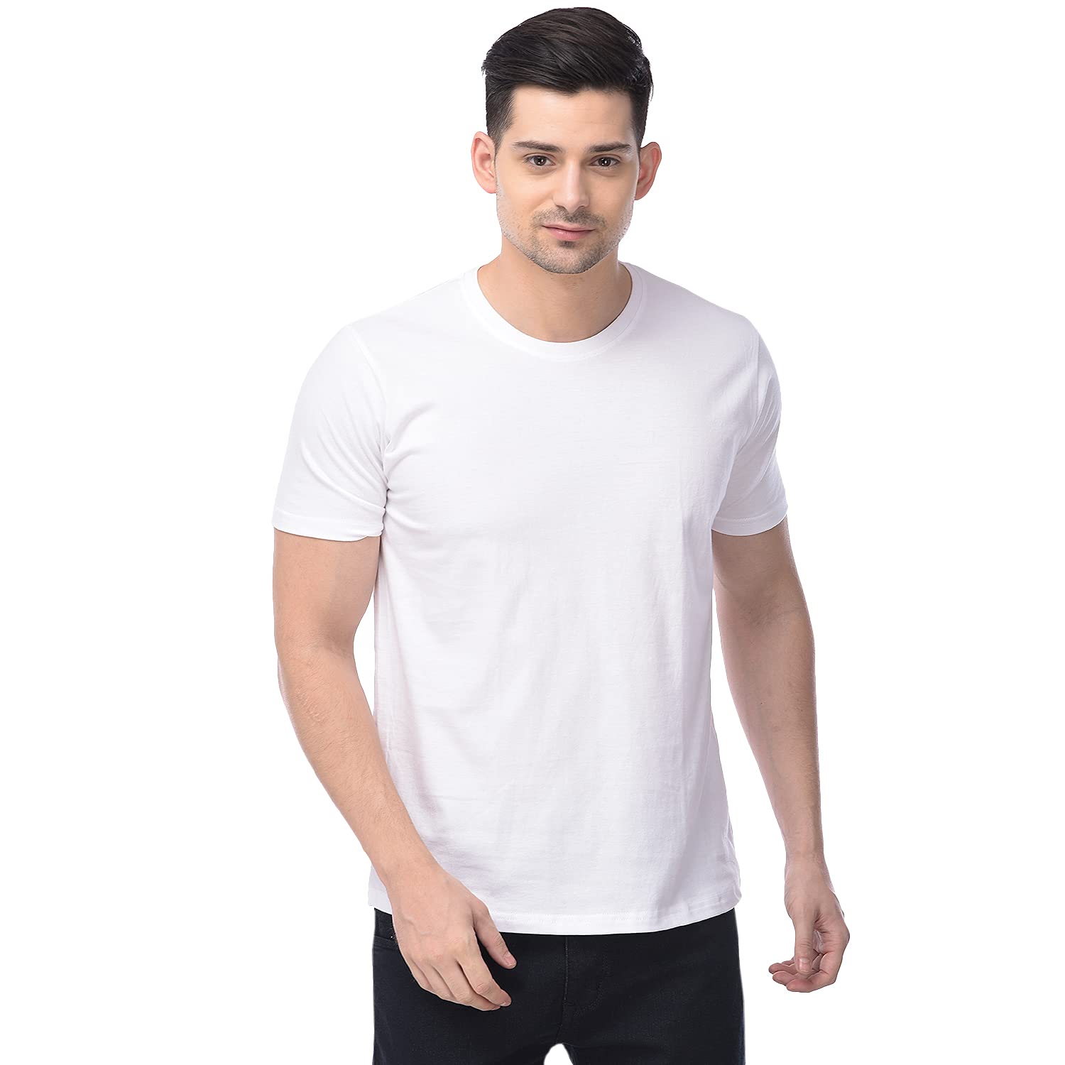 Buy Mgn Pure Cotton Round Neck Solid T Shirt Online @ ₹299 from ShopClues