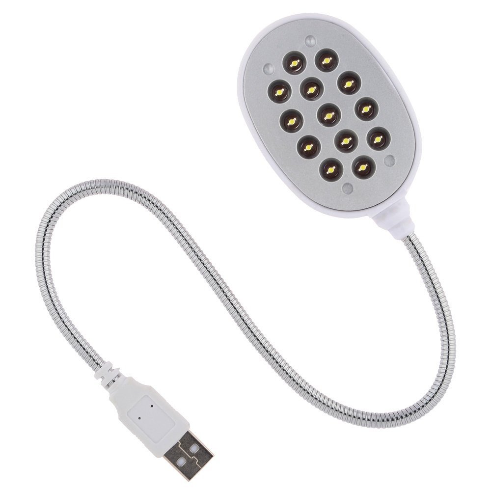 Ankirun USB Portable Reading Lamp with 13 Bright LED Lights and Flexible Gooseneck for Notebook Laptop, Desktop, PC and