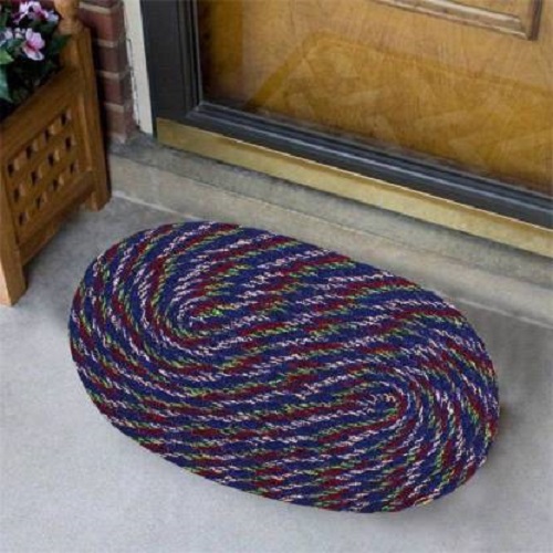 Buy Status Cotton Oval Shape Door Mats Set of 3 ( 33x53 cm) (Assorted