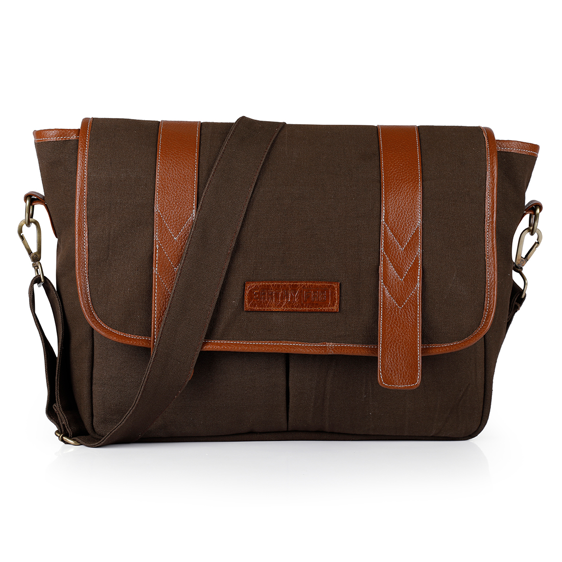 Earthy Fab 15.6 Inch Laptop Shoulder Messenger Sling Office Bag for Men Women Bourbon.