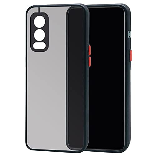 Venerate Back Cover Case for OnePlus Nord 2 5G Shockproof TPU Cushioned Edges Smoke Case Black