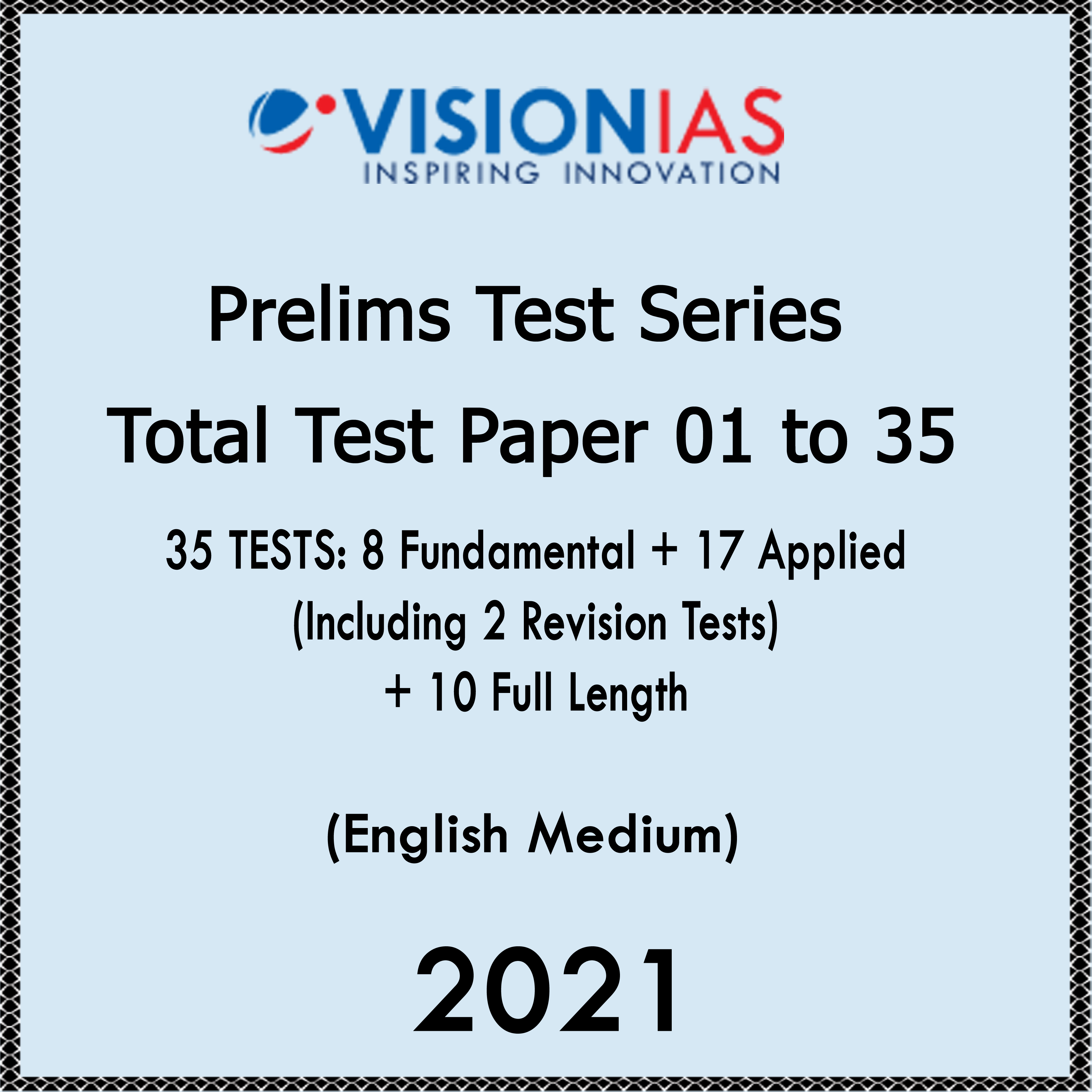 Buy Vision Ias Prelims Test Series 01 to 35 2021 English Medium (1 ...