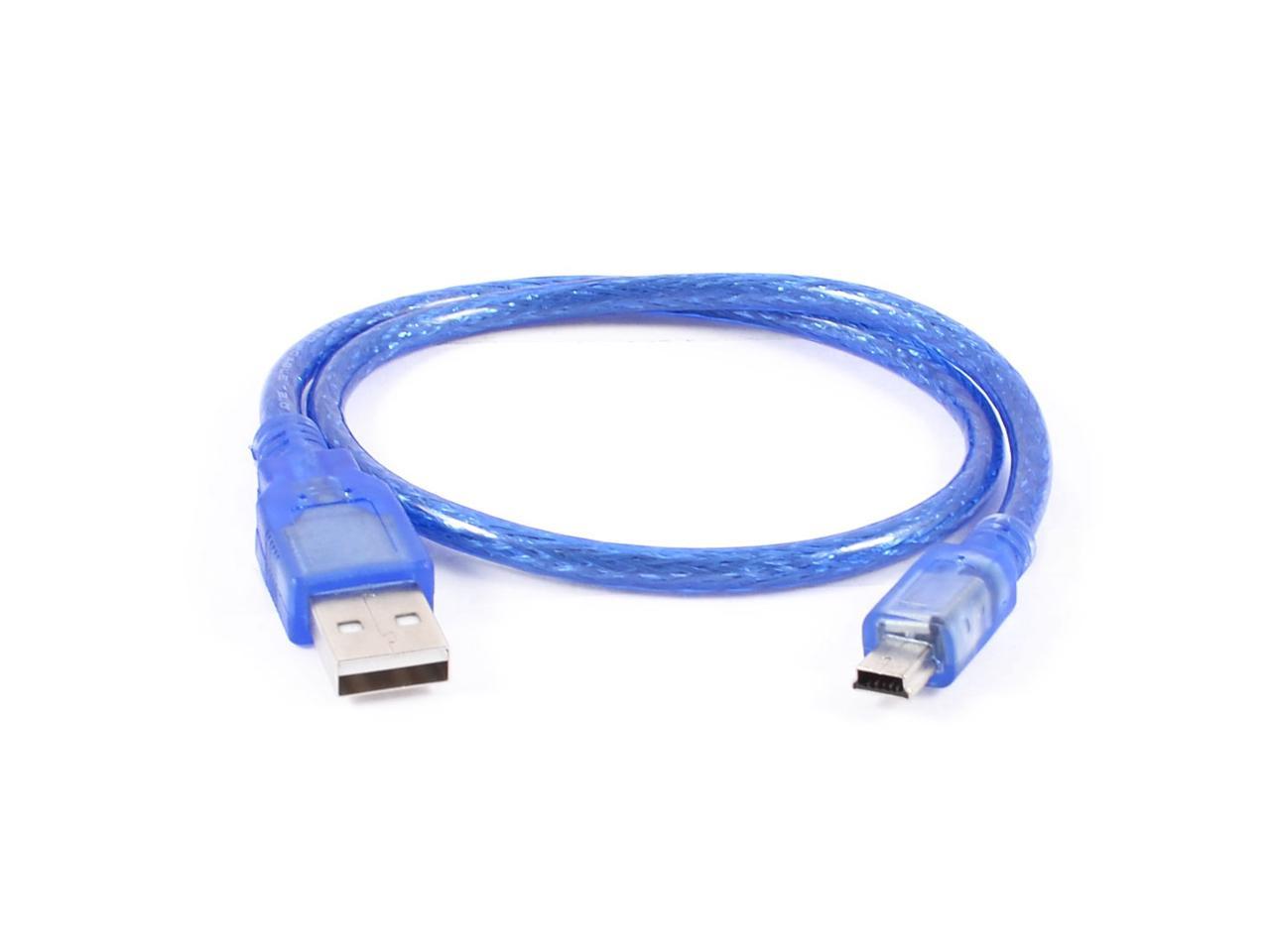 TECHDELIVERS 50cm Blue USB 2.0 Type A Male to Mini USB Male Extension Cable Cord Lead Multipurpose High Speed