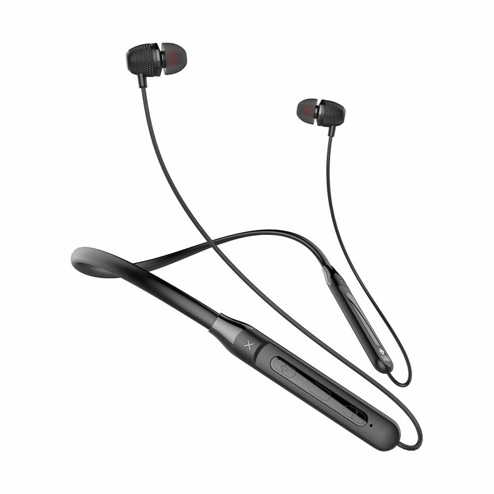 UI FighterSeries 4833 Wireless Bluetooth In Ear Neckband Headset with Mic  12 Hr Playtime   Black 