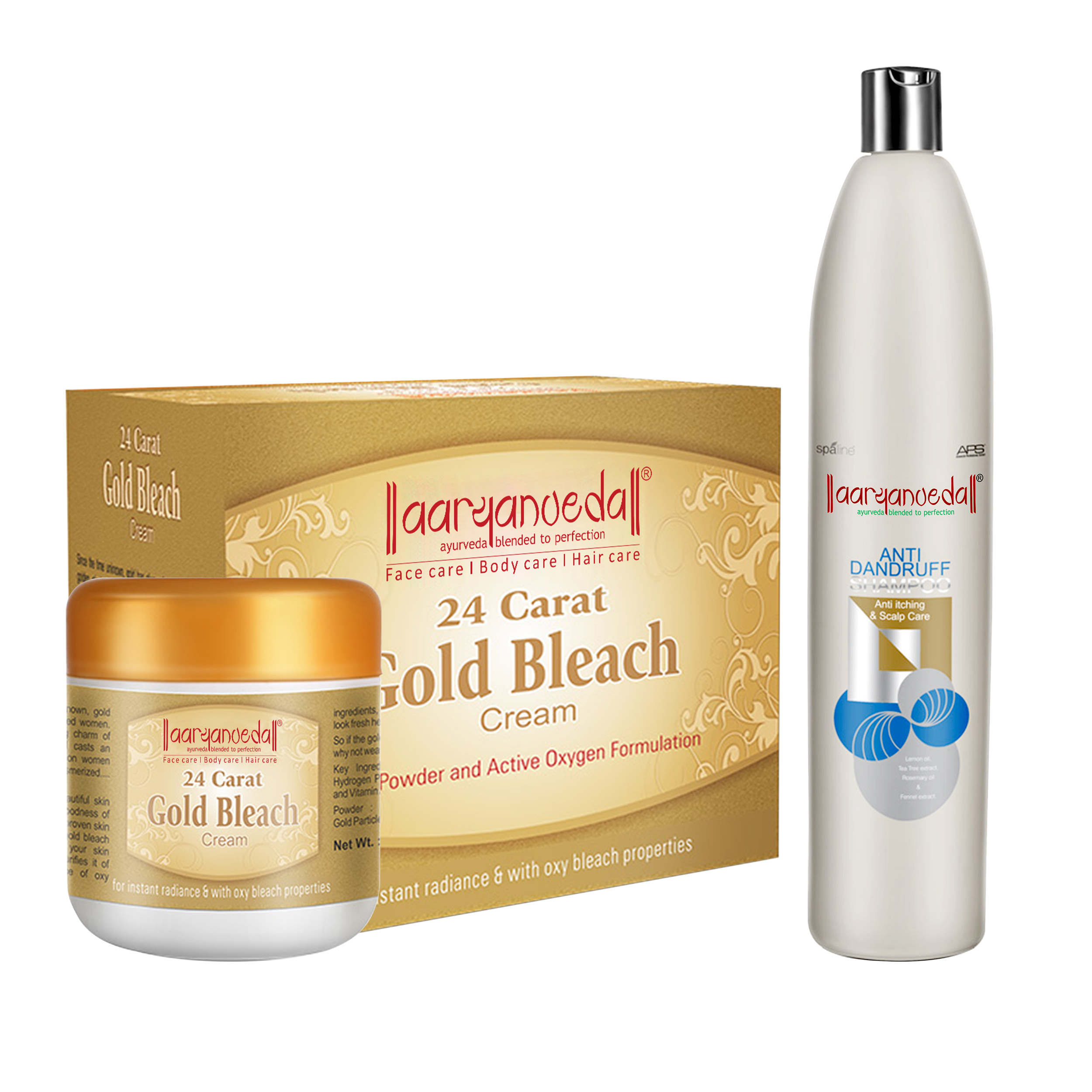 Buy Aryanveda 24 Carat Gold Bleach Cream 450gm And Anti Dandruff Hair