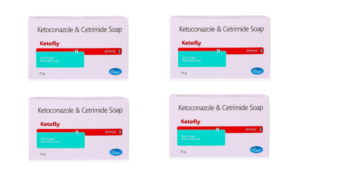Buy Ketofly antiseptic antifungal soap (Pack of 4 pcs.) 75gm each