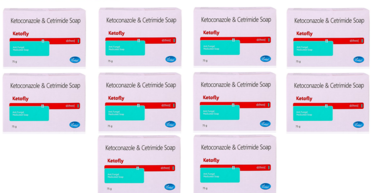 Buy Ketofly antiseptic antifungal soap (Pack of 10 pcs.) 75gm each