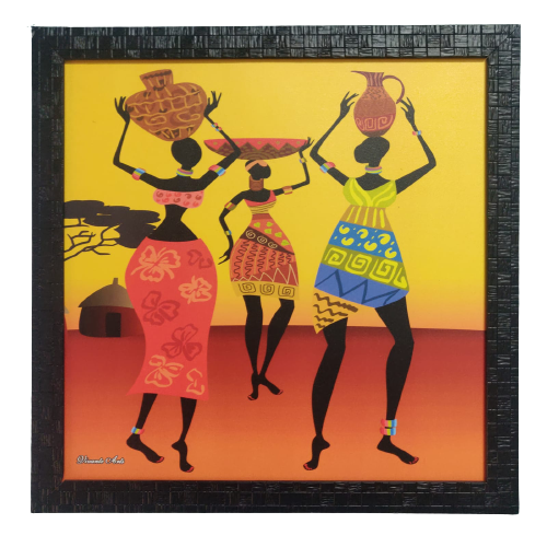 Metalcrafts Digital Canvas Painting, 3 women, wall decor, size 16 inch, 40 cm