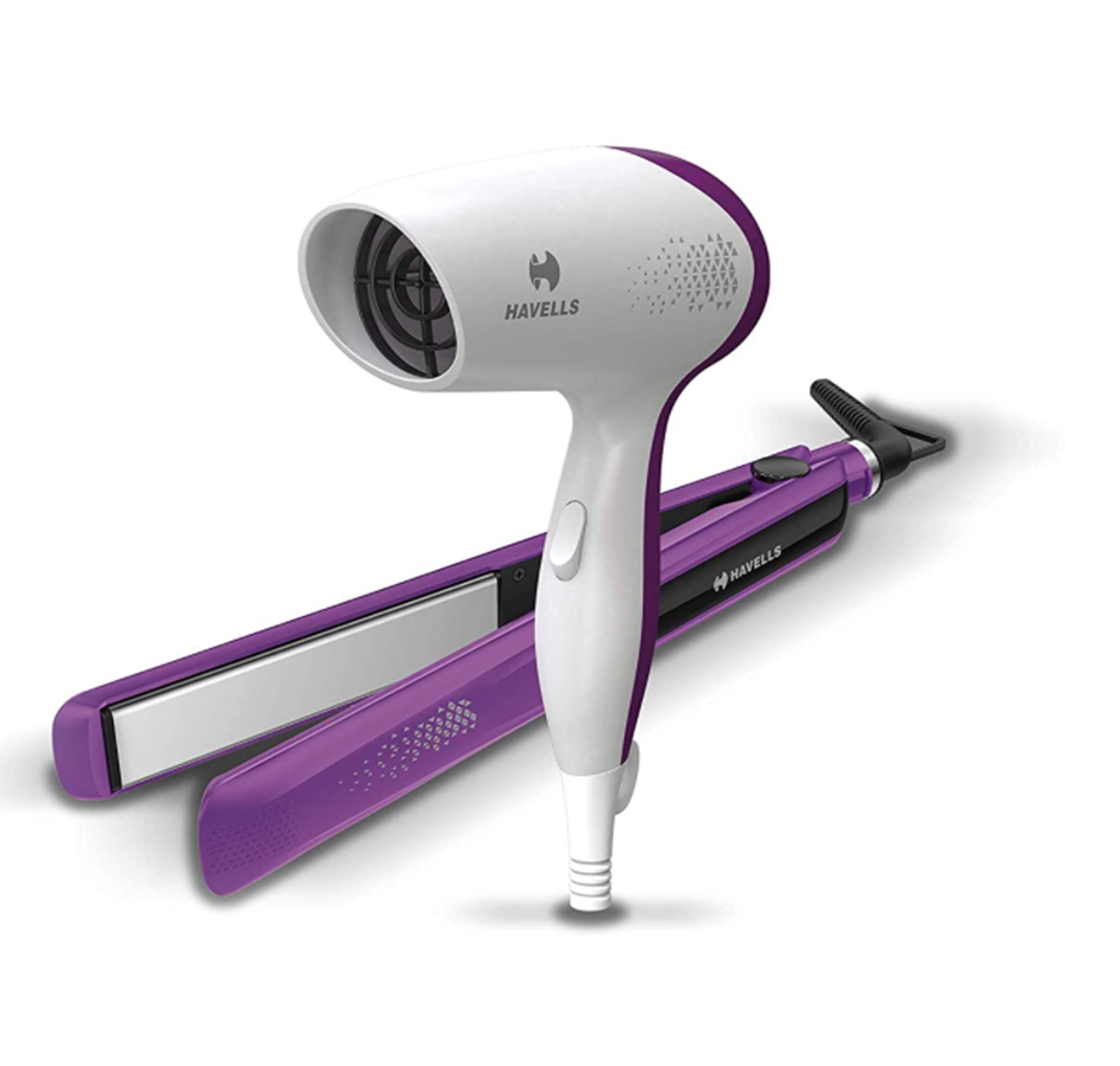 Havells HC4025 Combo Dryer+ Straightener Travel Friendly with Ionic Care for Healthy/ Shiny Hair Purple by Rmr JaiHind