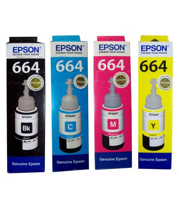 Epson T664 Set Of 4 Multicolor Tri Color Ink Cartridge