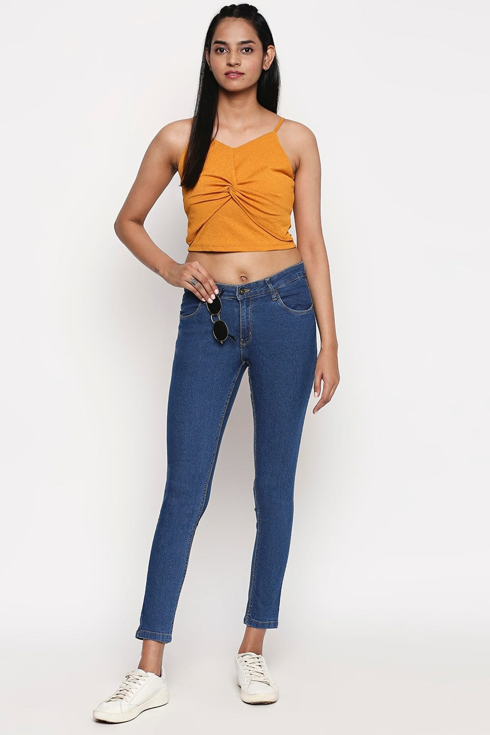 High Waist Slim Fit Blue Jeans for Women Girls