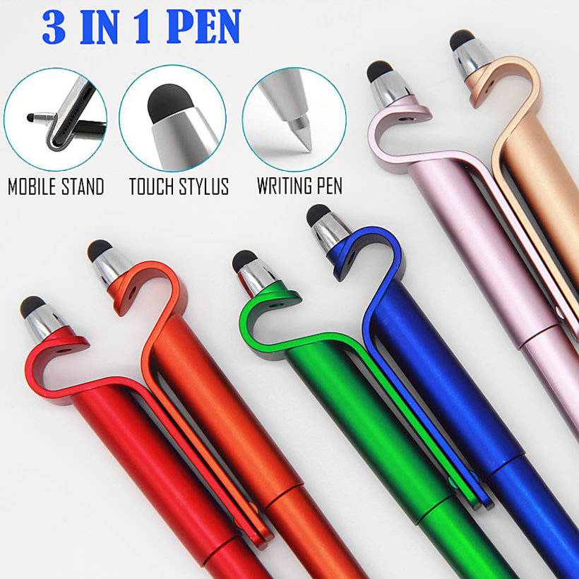 Multi function Pen Mobile Stand + Stylus + Ballpoint Pen Use as Stylus Use as Mobile stand Use as Ball Pen Pack of 2 