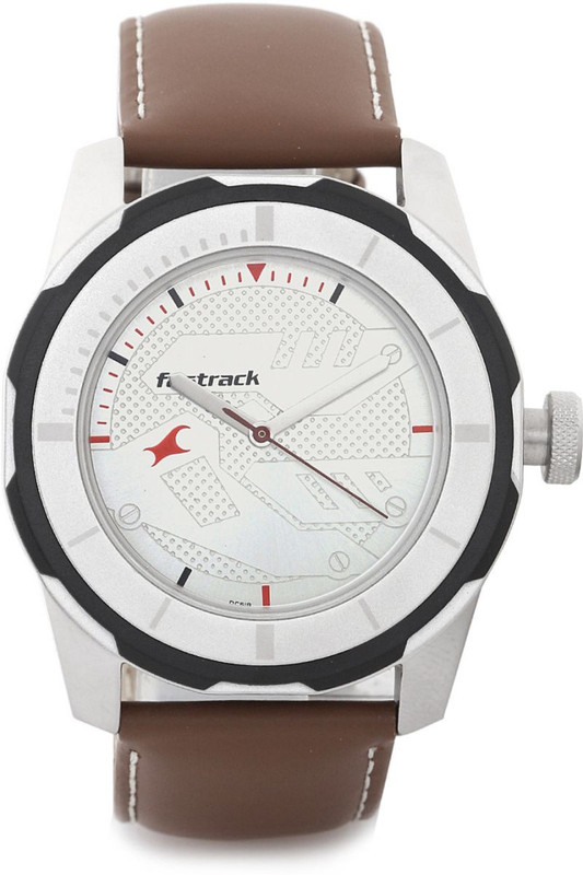 Fastrack Round Brown Leather Strap Casual Watch for Men