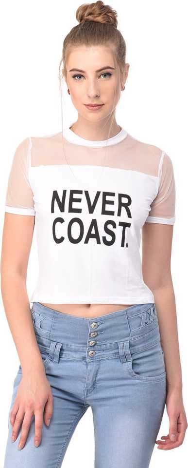 Casual Regular Sleeves Printed Women White Top