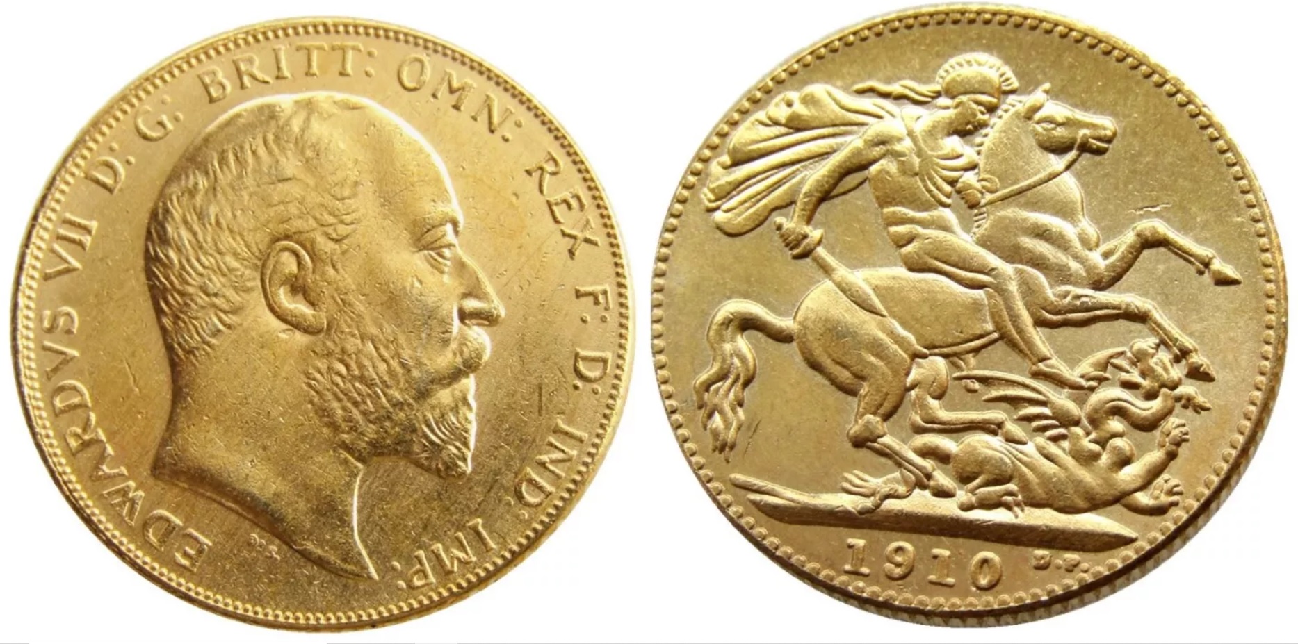 Buy UK RARE 1910 KING EDWARD VII MATT PROOF GOLD PLATED 1 SOVEREIGN