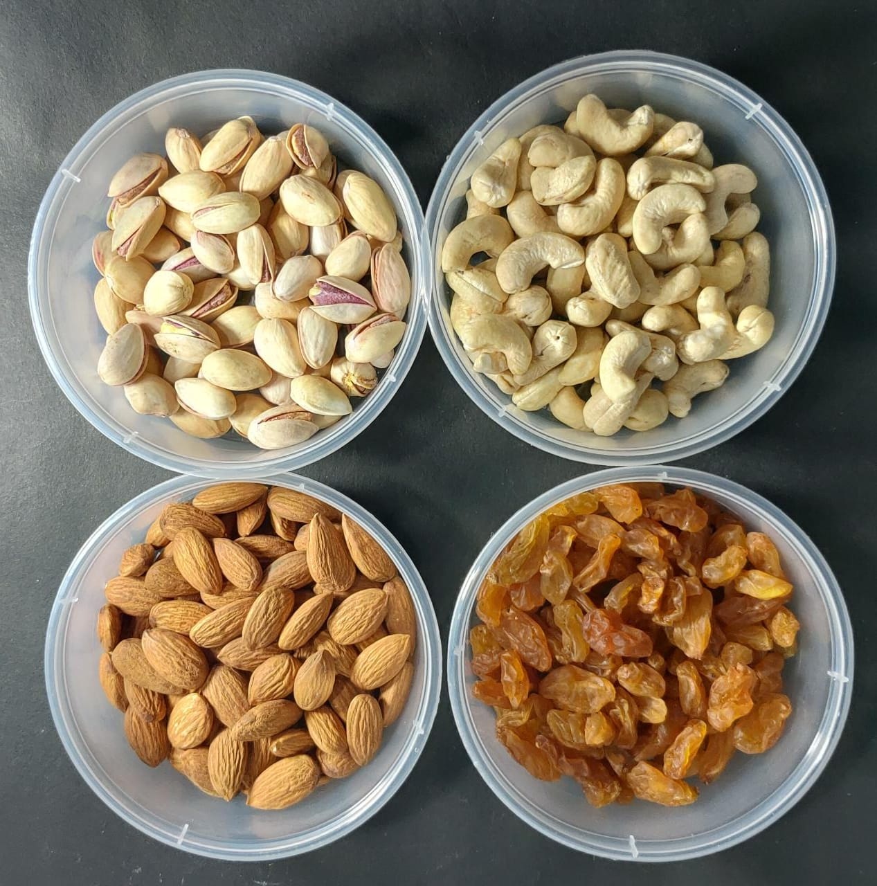 Buy Cashew Amlond Kaju Badam Pista Kishmish (100gm x 4 ) Dry Fruits and ...