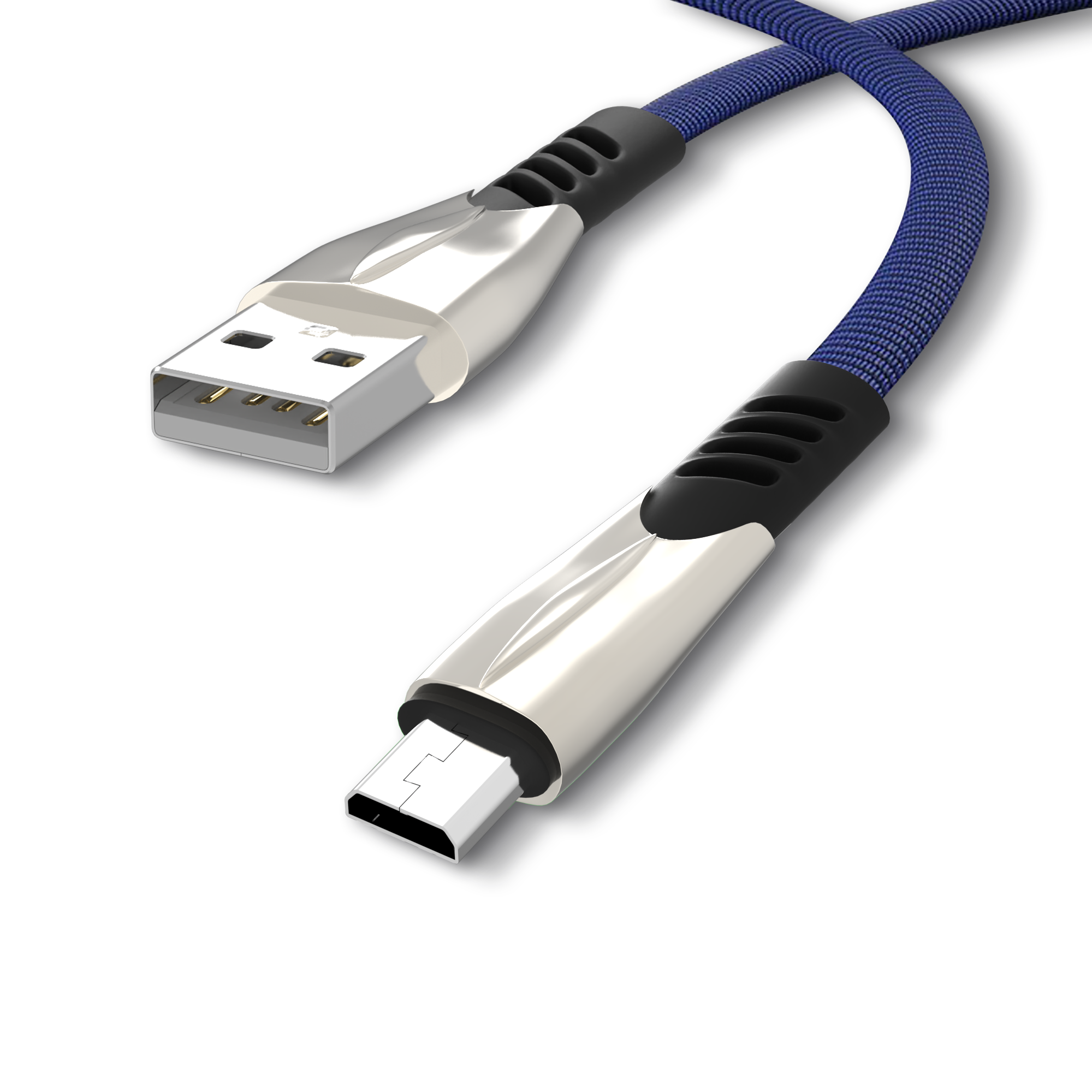 AXL ABC 030 Micro USB Data Charging Cable Nylon Braided With 3Amp Fast Charging, 480mbps Data Sync  Blue 