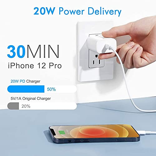 20W USB C Power Adapter Fast Charger with Cable Compatible with 12/12 Pro/12 Pro Max/ 11/11 Pro/11 Pro