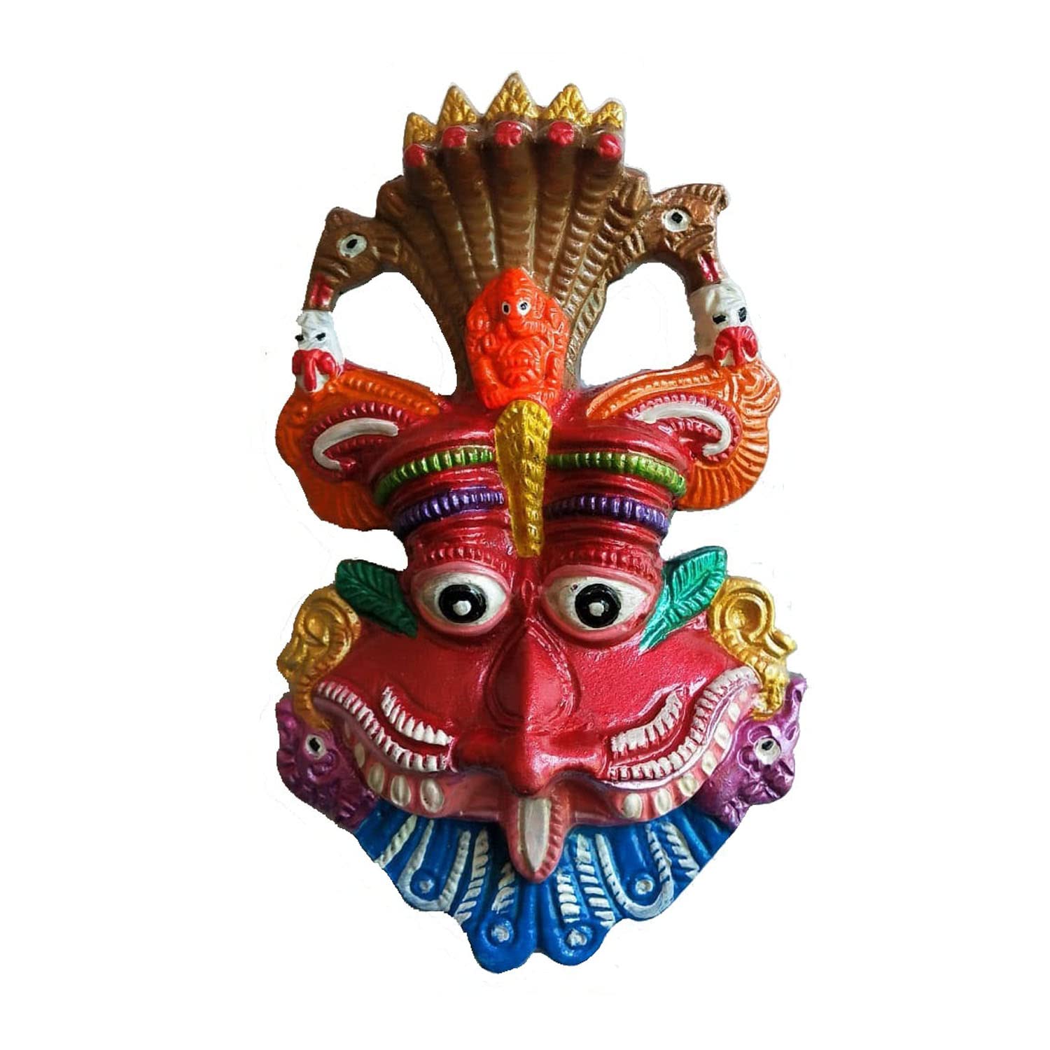 Buy Metal Narsingh Face with Shesh Naag Ganesha Mask Wall Hanging Nazar