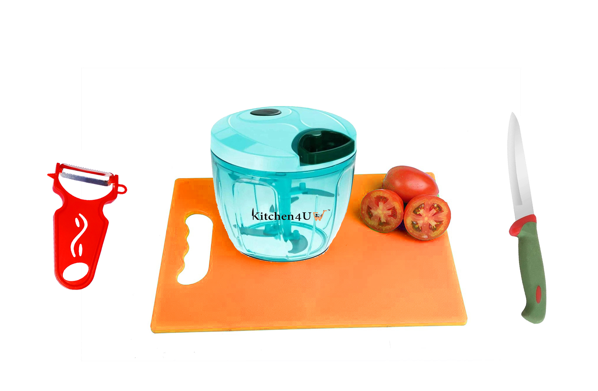 Buy Kitchen4U3 Blades Handy Chopper 700 ML,Chopping Board,Y peeler