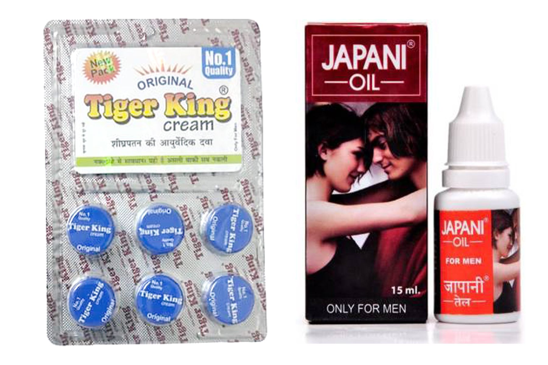 TIGER KING CREAM PACK OF 6 ,9 GM AND JAPAANI OIL PACK OF 2