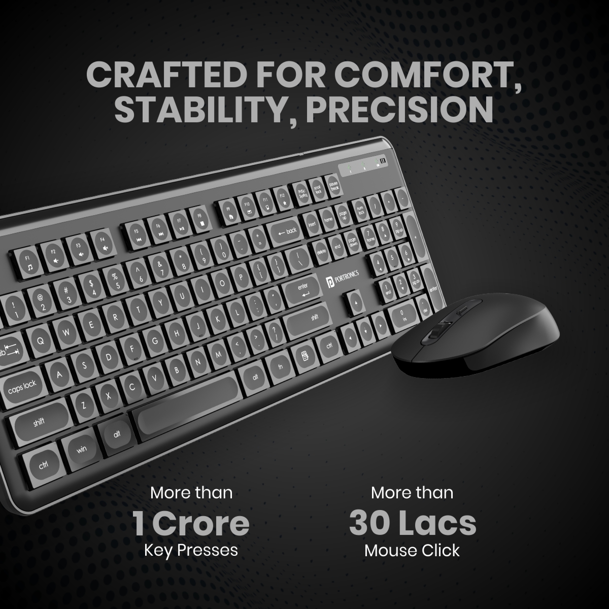 Buy Portronics POR-1404 Key4 Combo 2.4GHz Wireless Keyboard Mouse Set ...