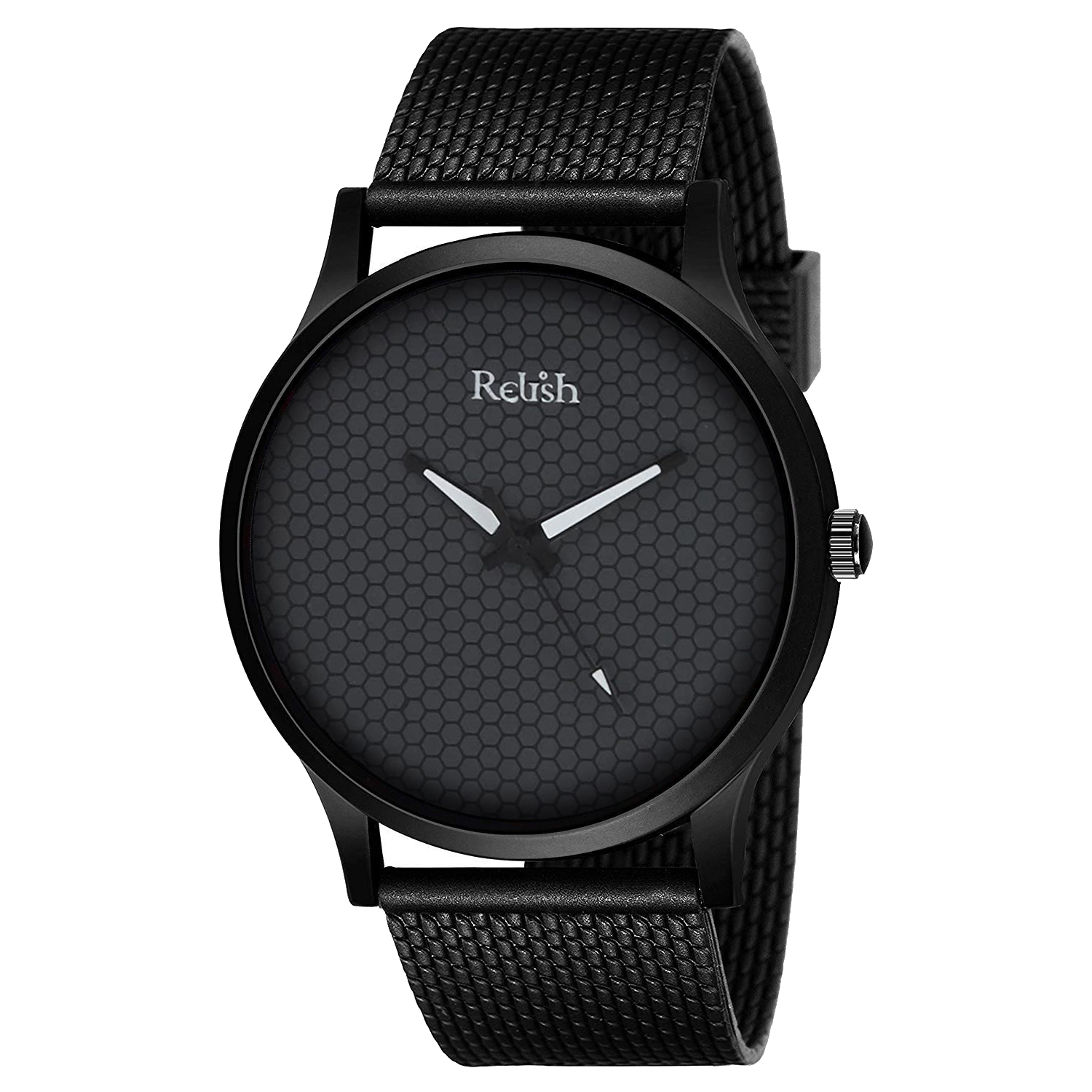 Relish Round Dial Black Strap Analog Watch For Men's and Boy's, RE BB8058  Black Dail 