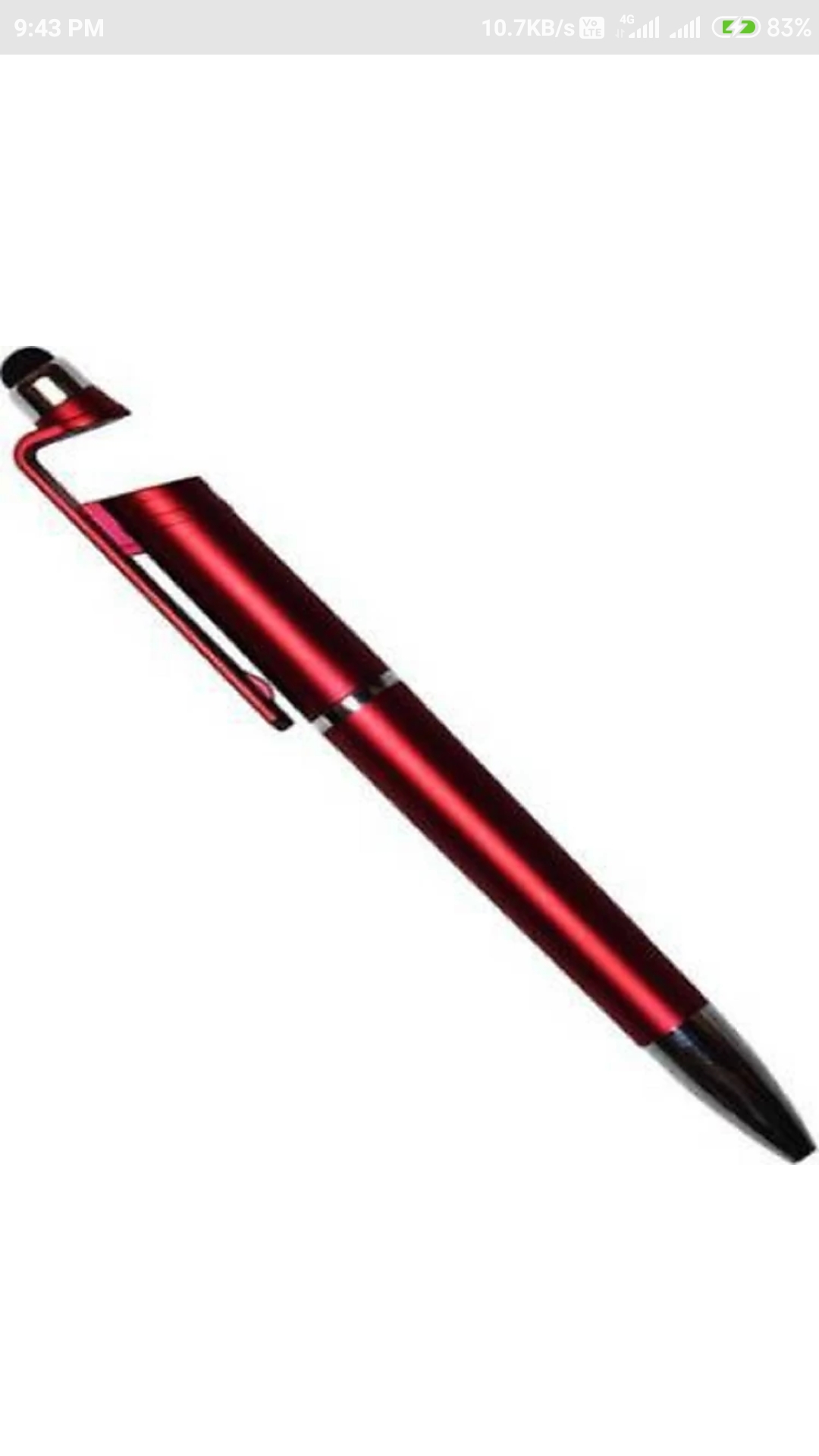 RENU CREATION   PACK OF 1   3 in 1 Capacitive Stylus Pen Stand Holder,Screen Wipe Ballpoint Pen Ink Writing Pen Stylus