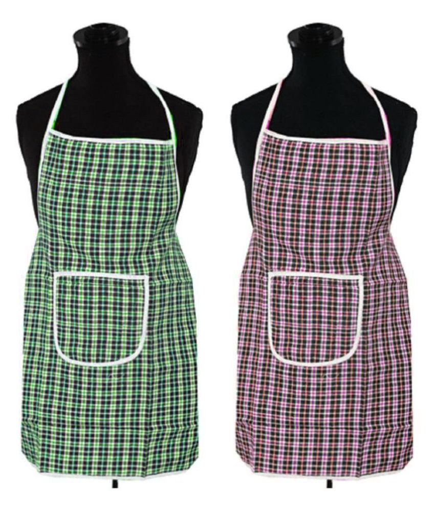 Lambosto Multicolor Checkered Aprons  Pack of 2 