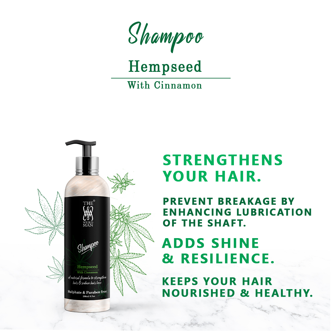 Buy The Weird Man Hempseed Shampoo with Cinnamon For Reduce Hair Loss