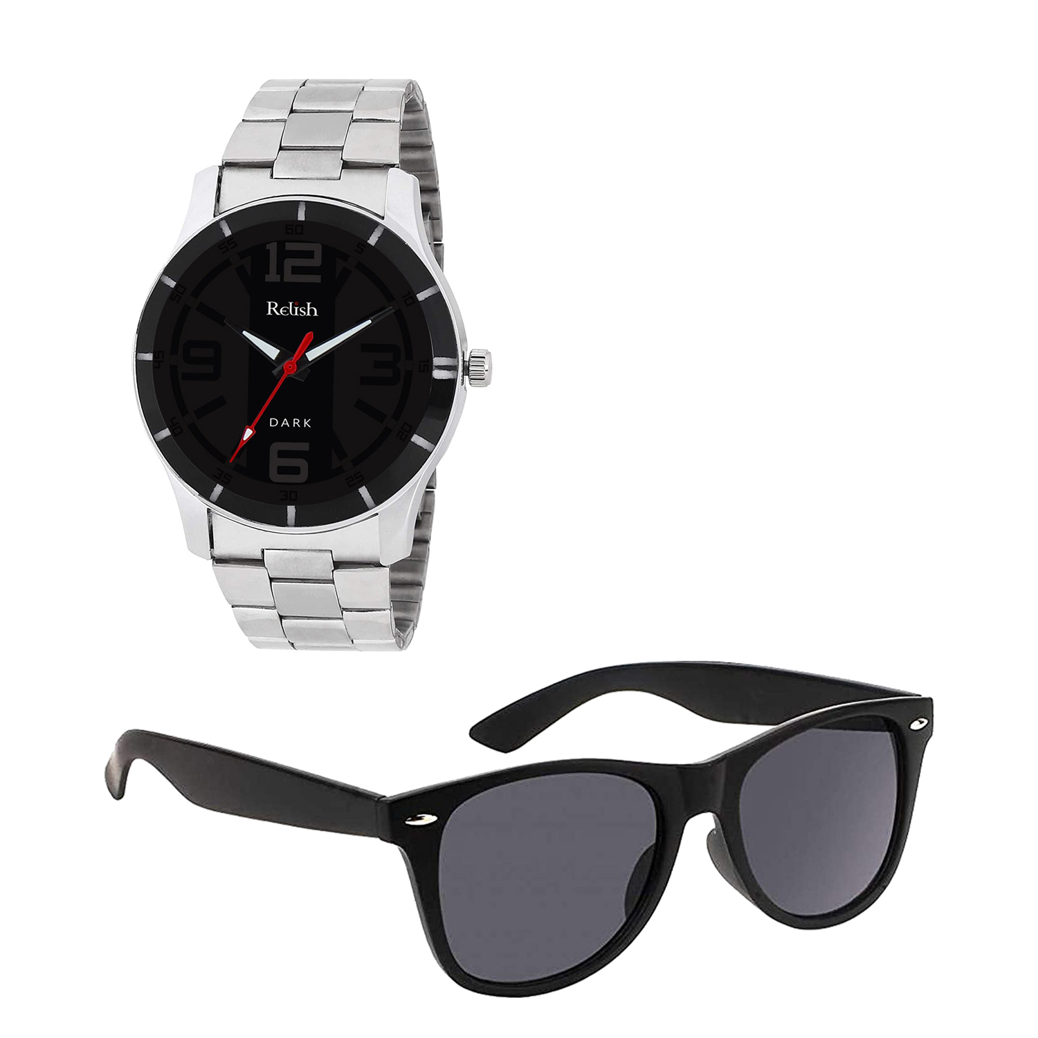 Relish Analogue Stainles Steel Strap Watch Gift Combo Set for Men's Boy's RE BB8028 SG