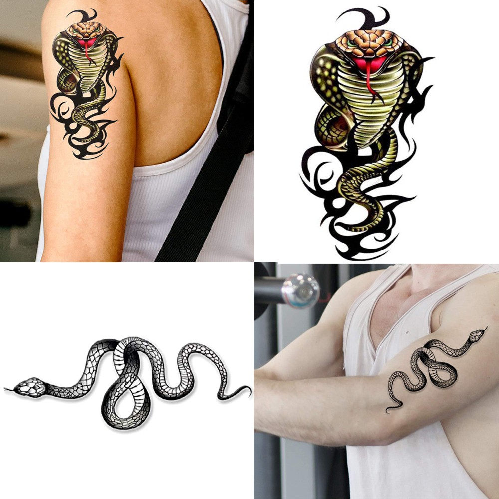 Buy Famous Snake Tattoo With Cobra Snake Waterproof Men and Women ...