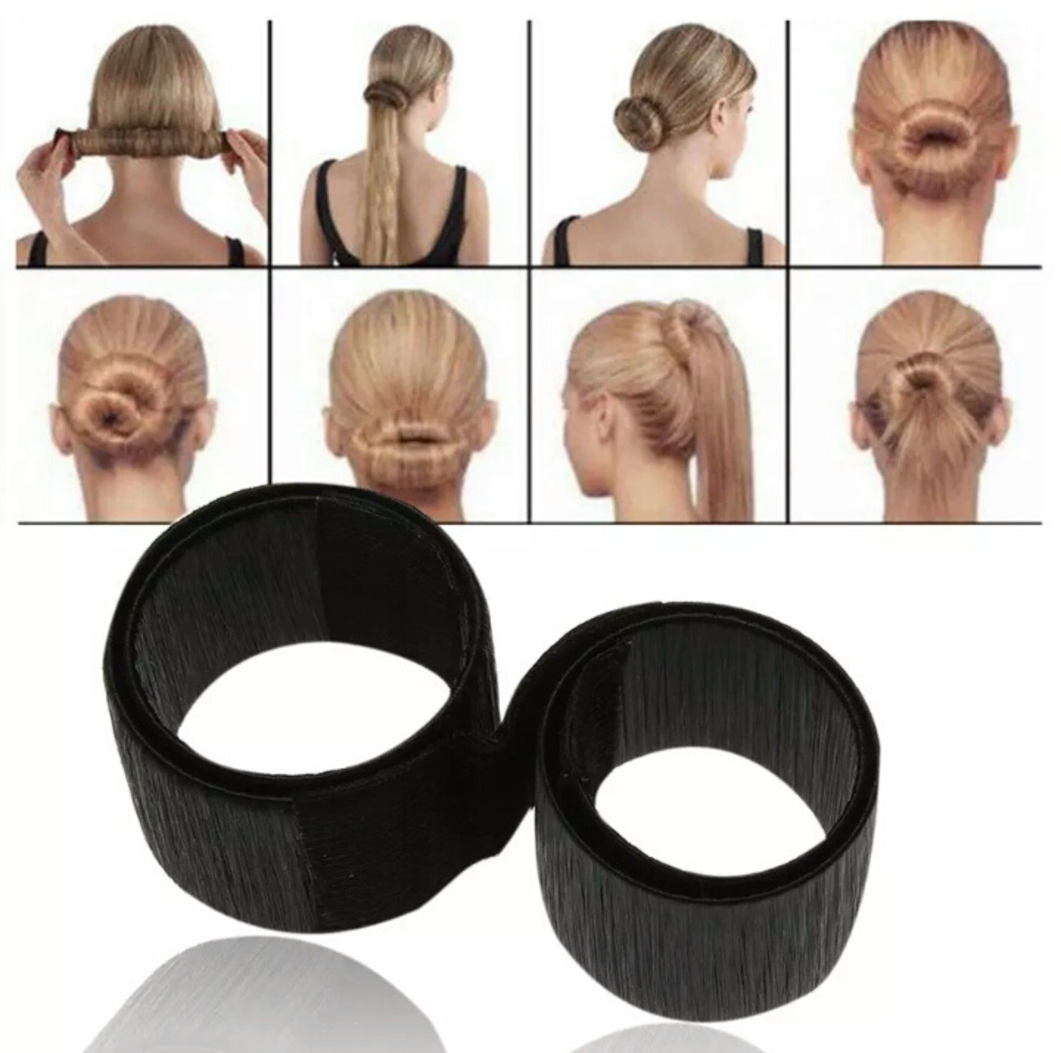 Buy 2 Pieces Hair Styling Disk Donut Bun Maker Former Foam French Twist