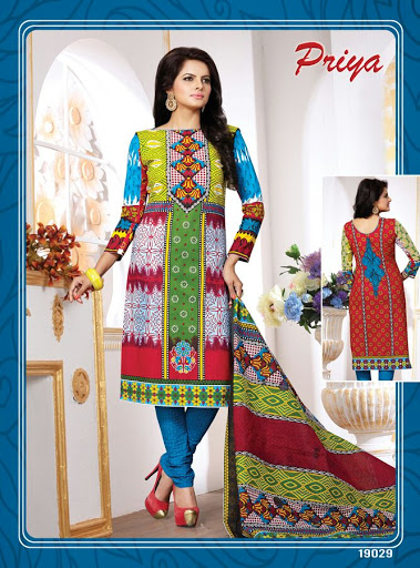 Office/Daily Wear Women's Printed Cotton Salwar Suit Dress Material Unstitiched  Free Size 