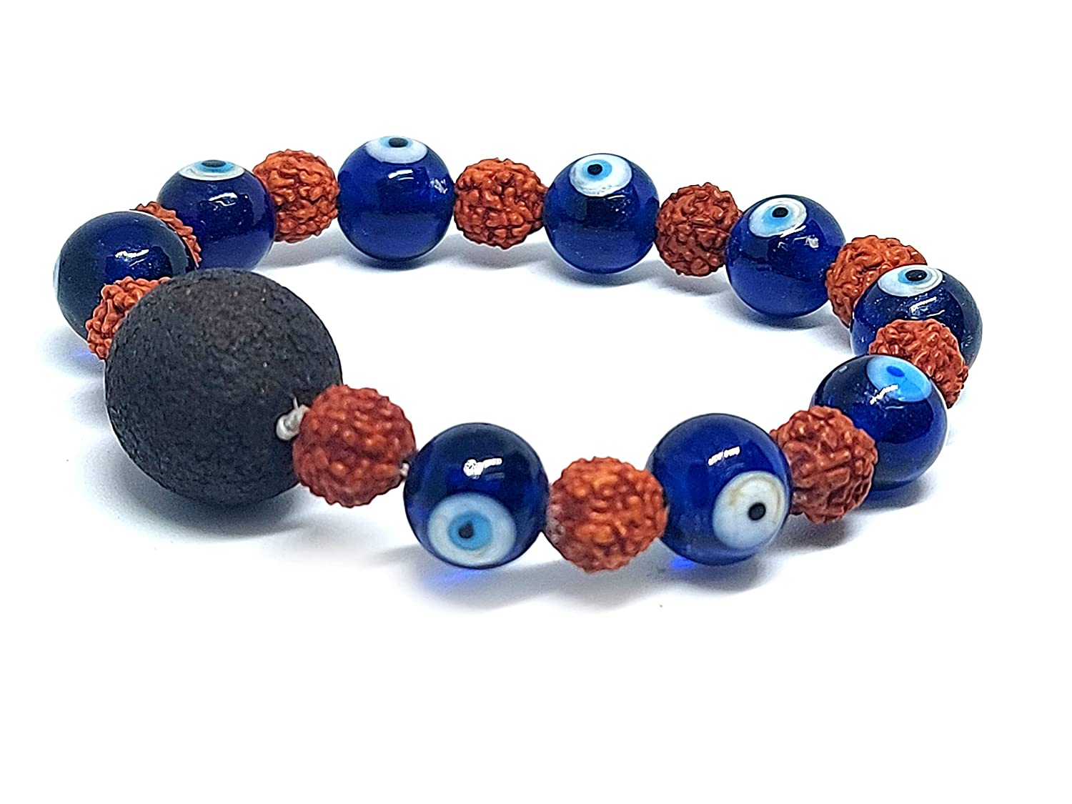 Buy Natural Nazar Battu Bead Evil Eye And Rudraksha Lucky Charm Hand ...