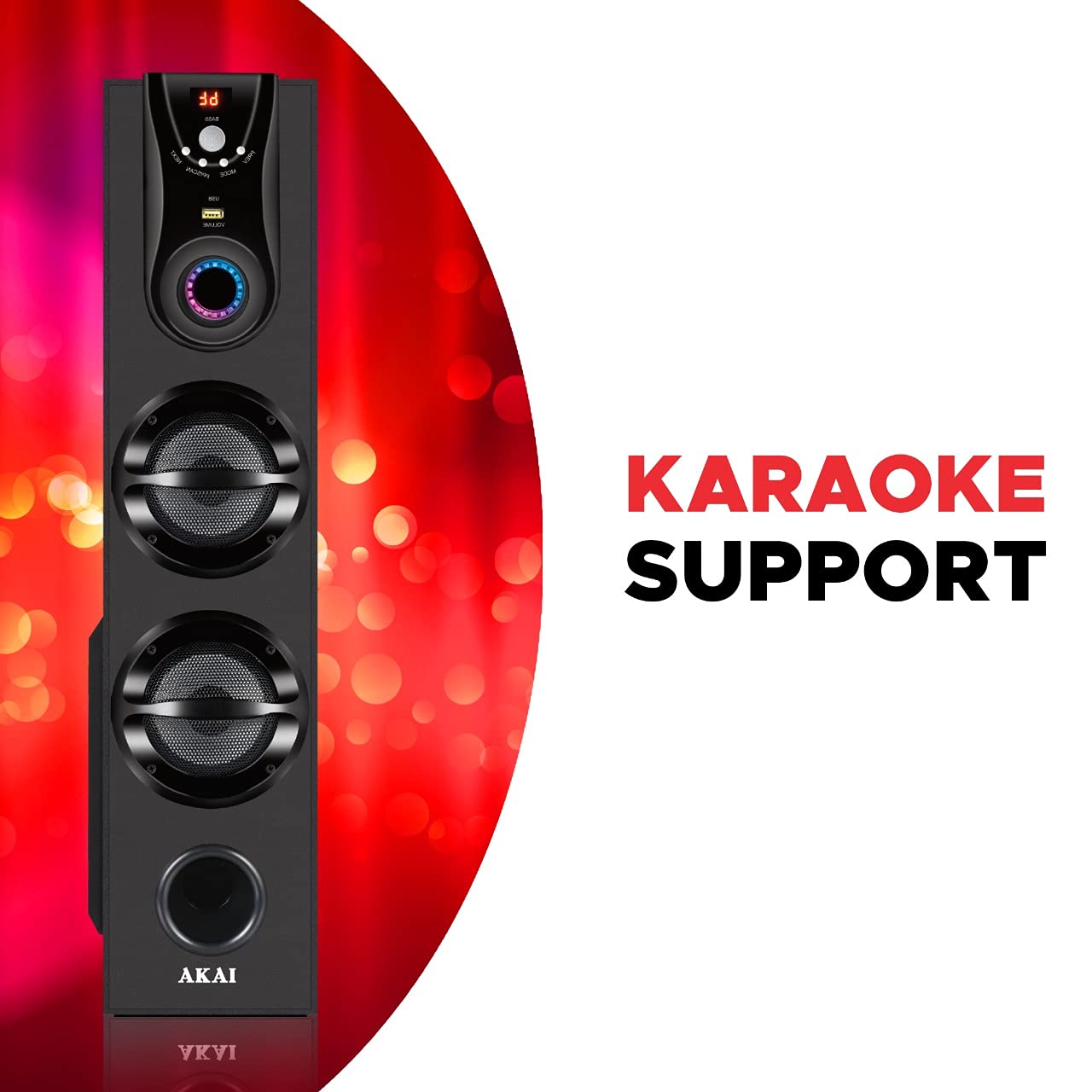 Buy Akai HATS50 50W 2.0 Bluetooth Tower Speaker Wooden Subwoofer Dual Tweeters Echo