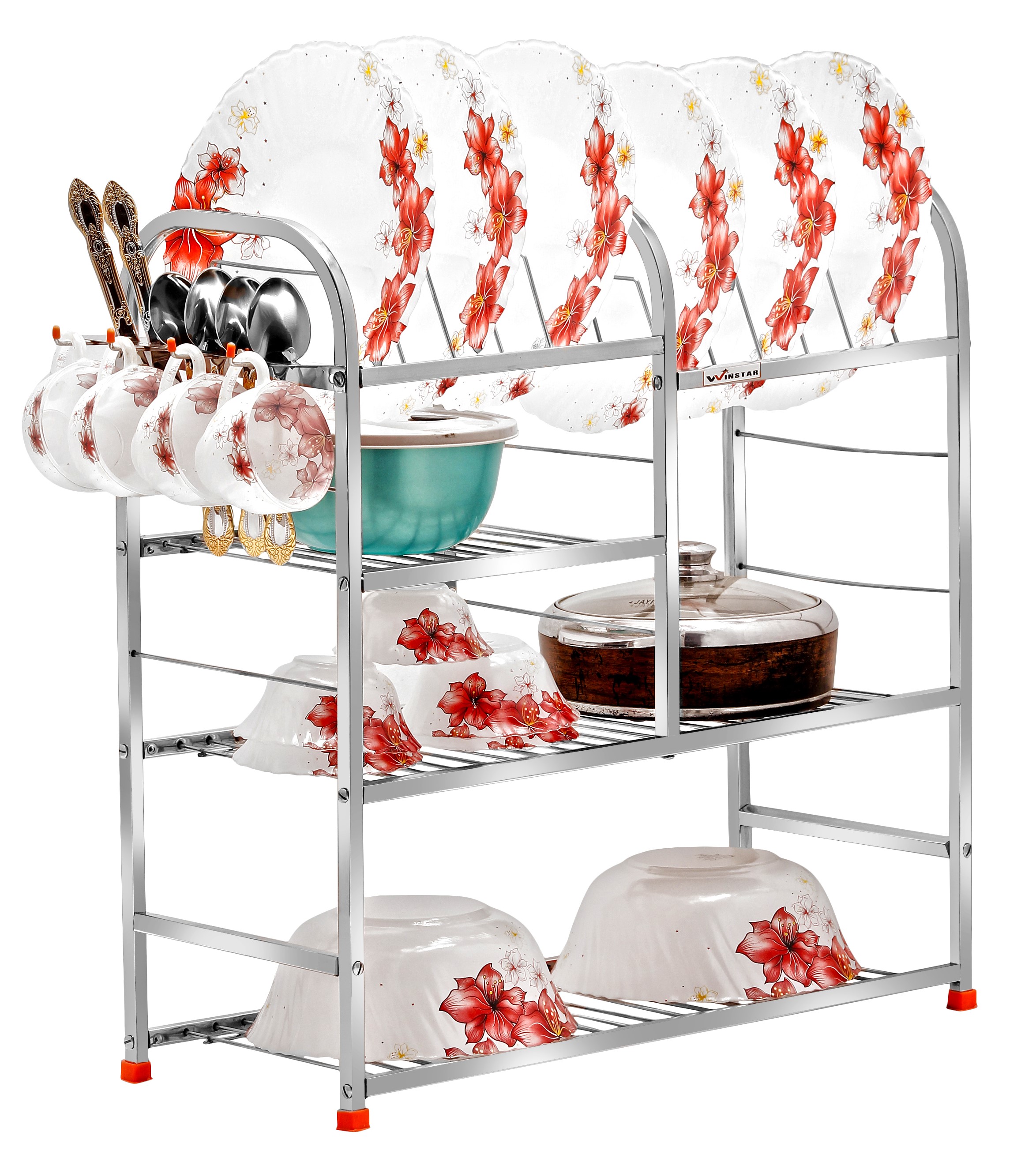 Buy WINSTAR Stainless Steel 5 Shelf Wall Mount Kitchen Racks Dish Rack