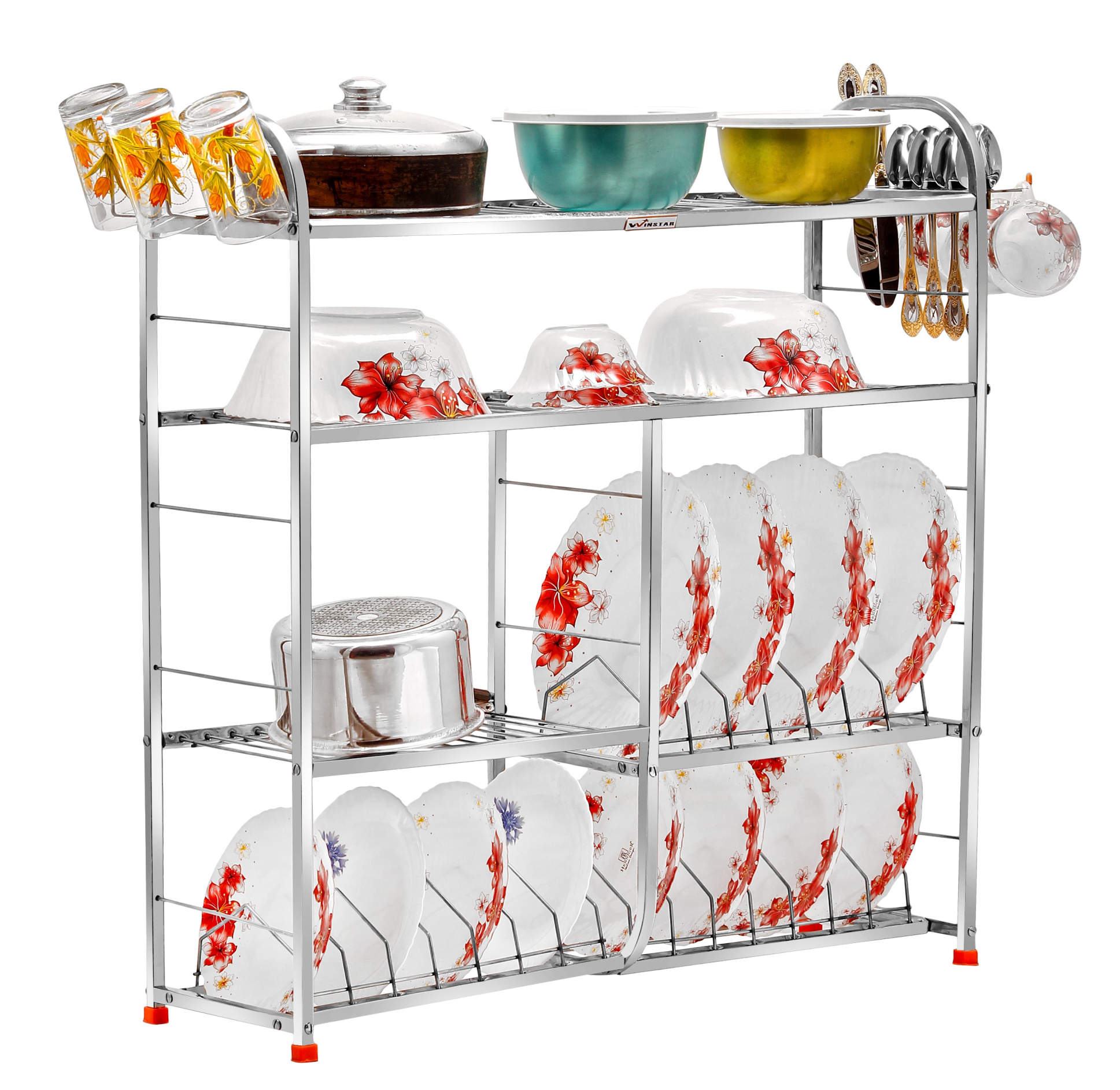 Buy WINSTAR Stainless Steel 5 Shelf Wall Mount Kitchen Racks Dish Rack