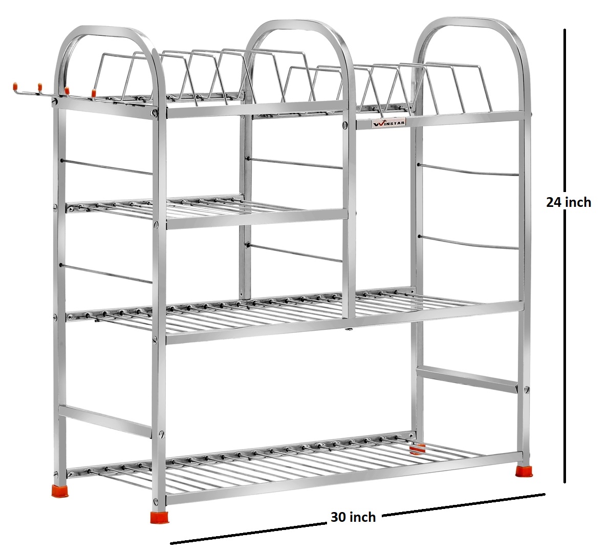 Buy WINSTAR Stainless Steel 4 Shelf Wall Mount Kitchen Racks Dish Rack