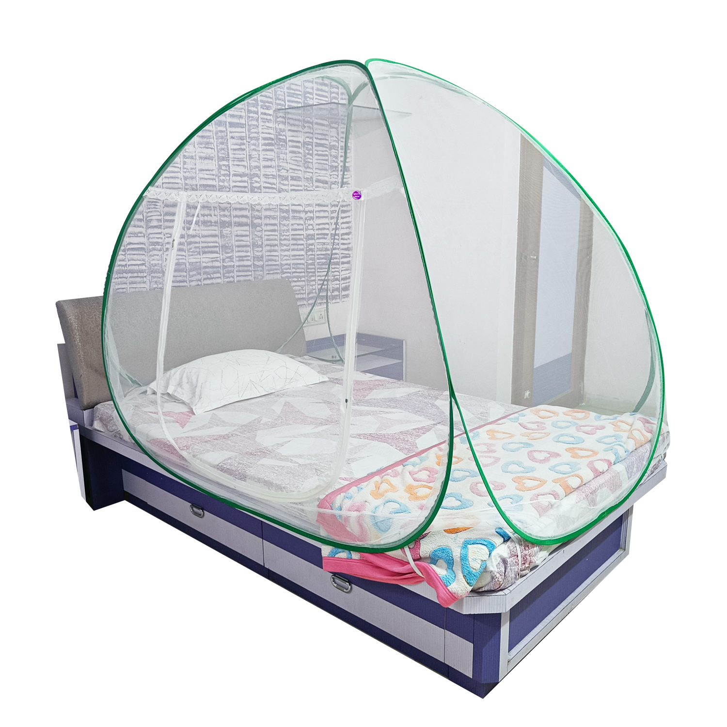 Buy Mosquito Net Foldable Polyester for Single Bed White Color and ...