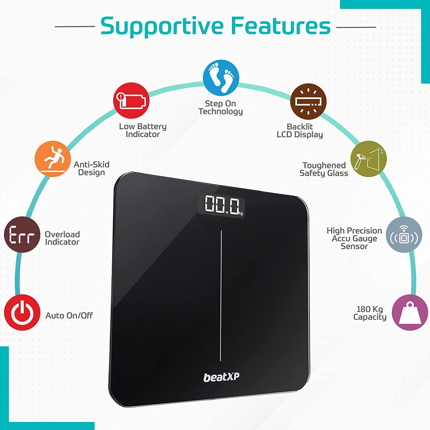 Buy beatXP Gravity Elite Digital Weighing Scale for Body Weight with 6