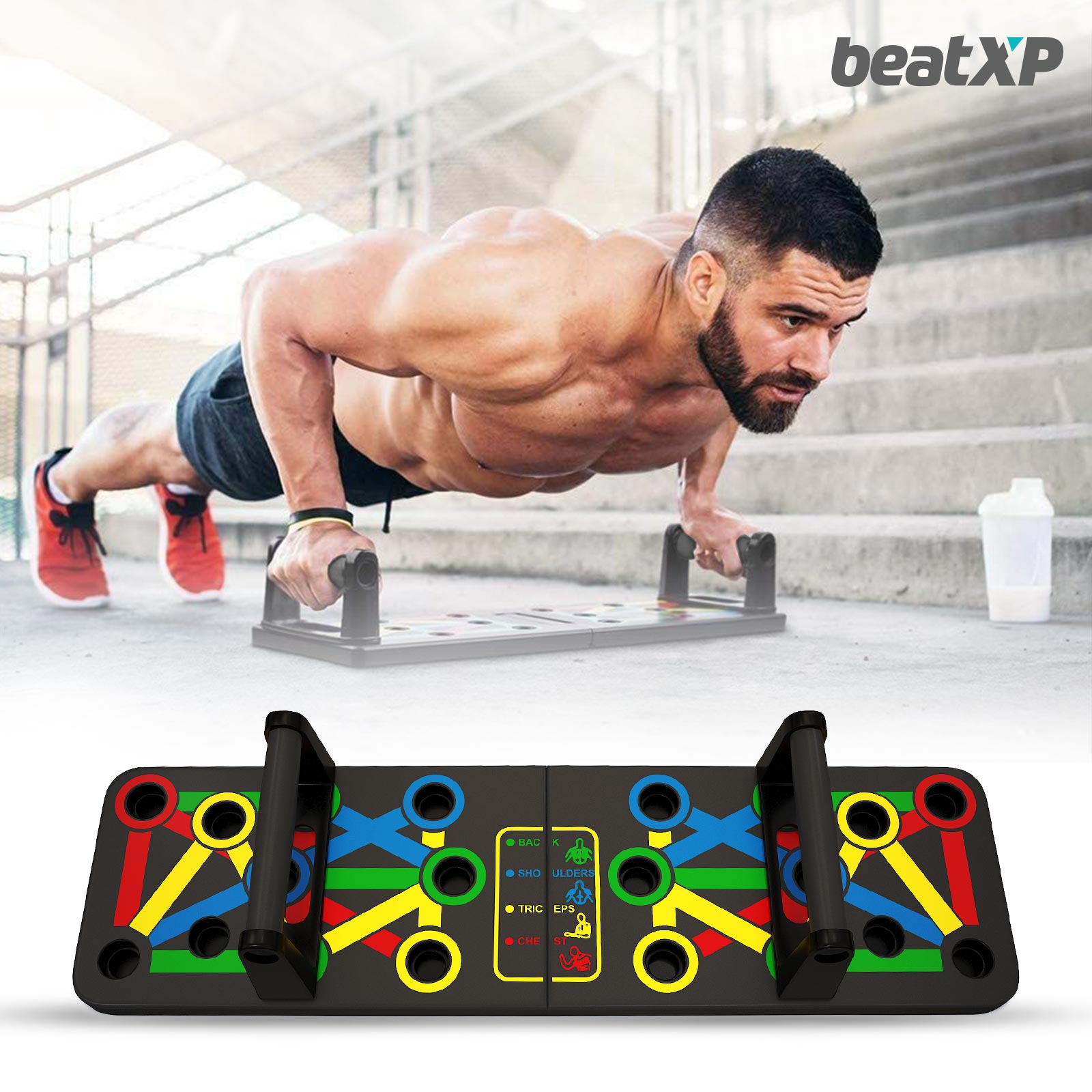 Buy beatXP Push Up Board -with 14-in-one Muscle Toning System, Fitness ...