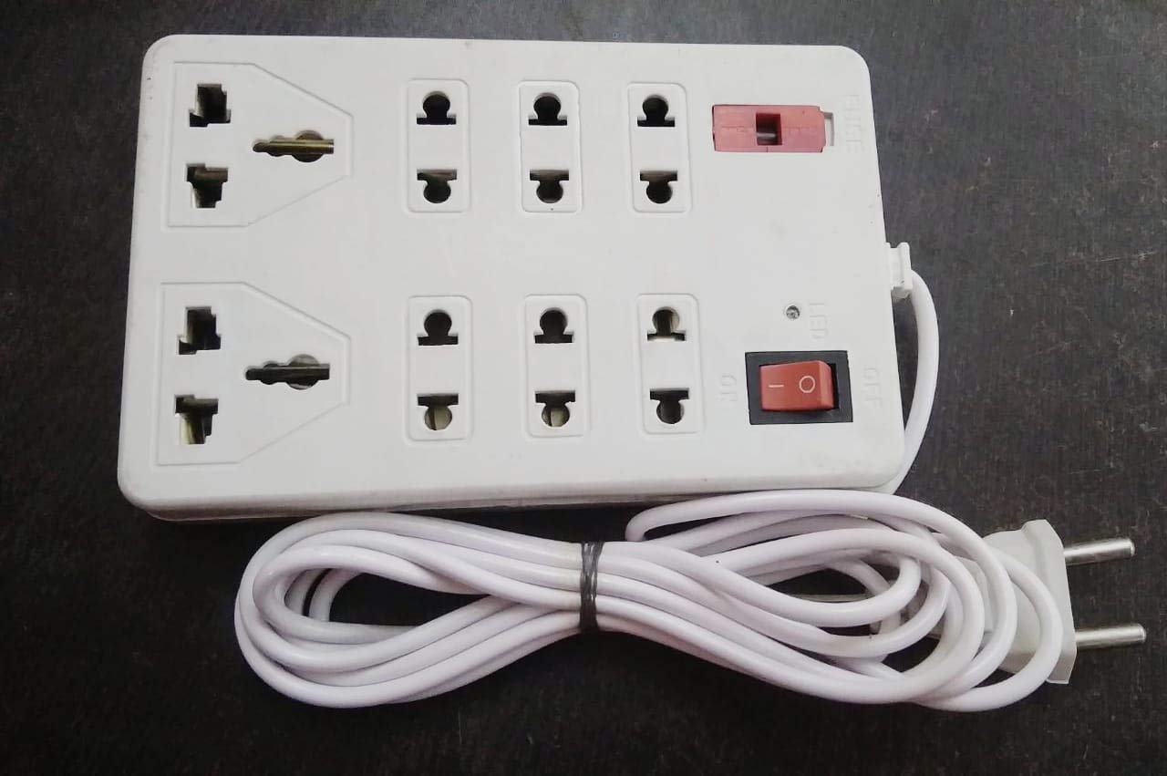 Buy Extension Cord Board with 4 yard wire 8 Socket 6 AMP Power