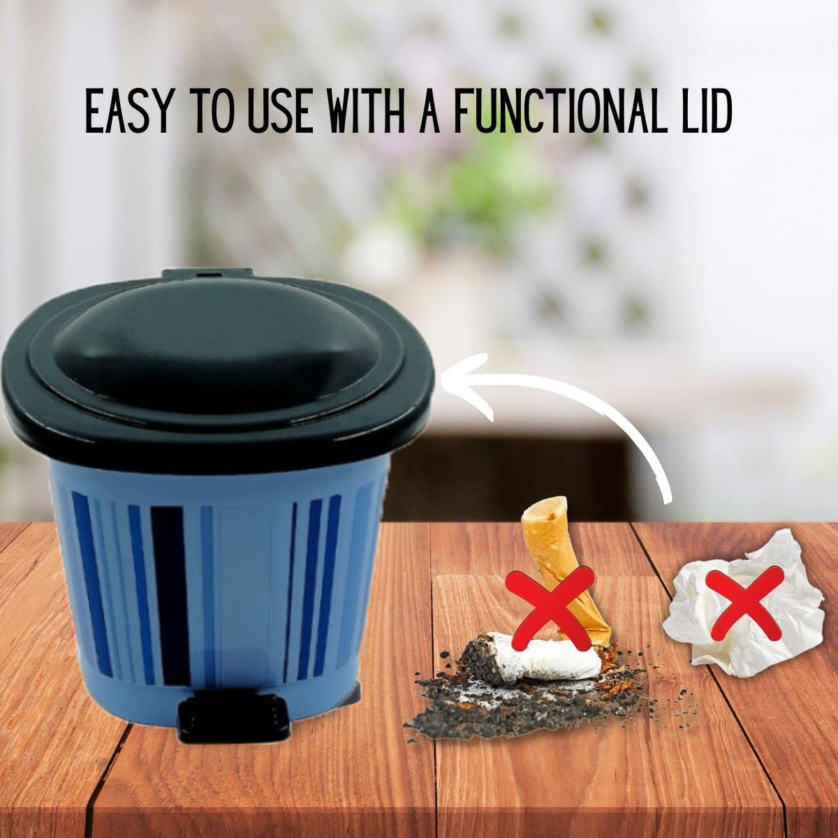 Buy Mannat Small Table Dustbin Desktop Dustbin with Attached lid