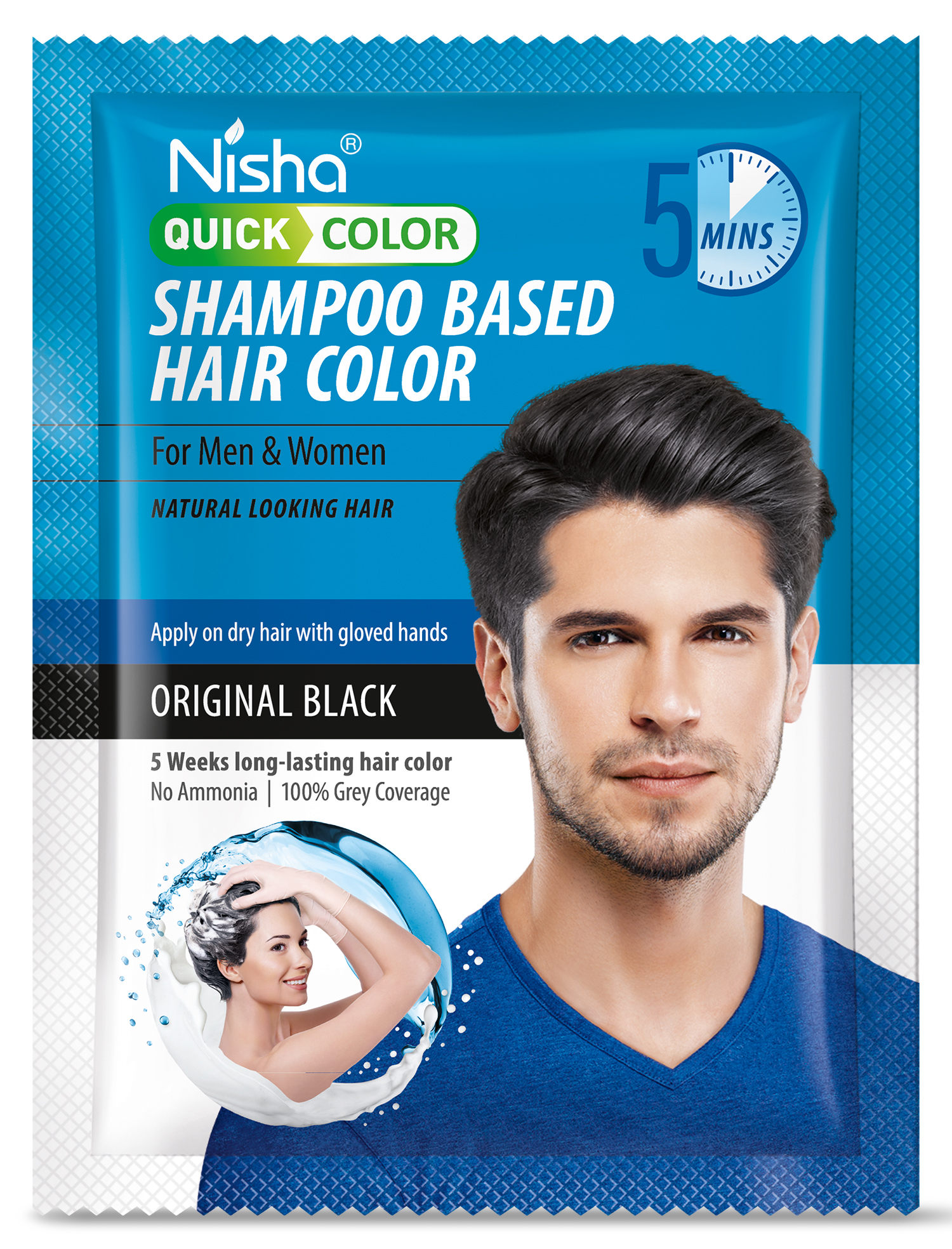 Buy nisha quick color shampoo based hair color 20ml each sachet 10