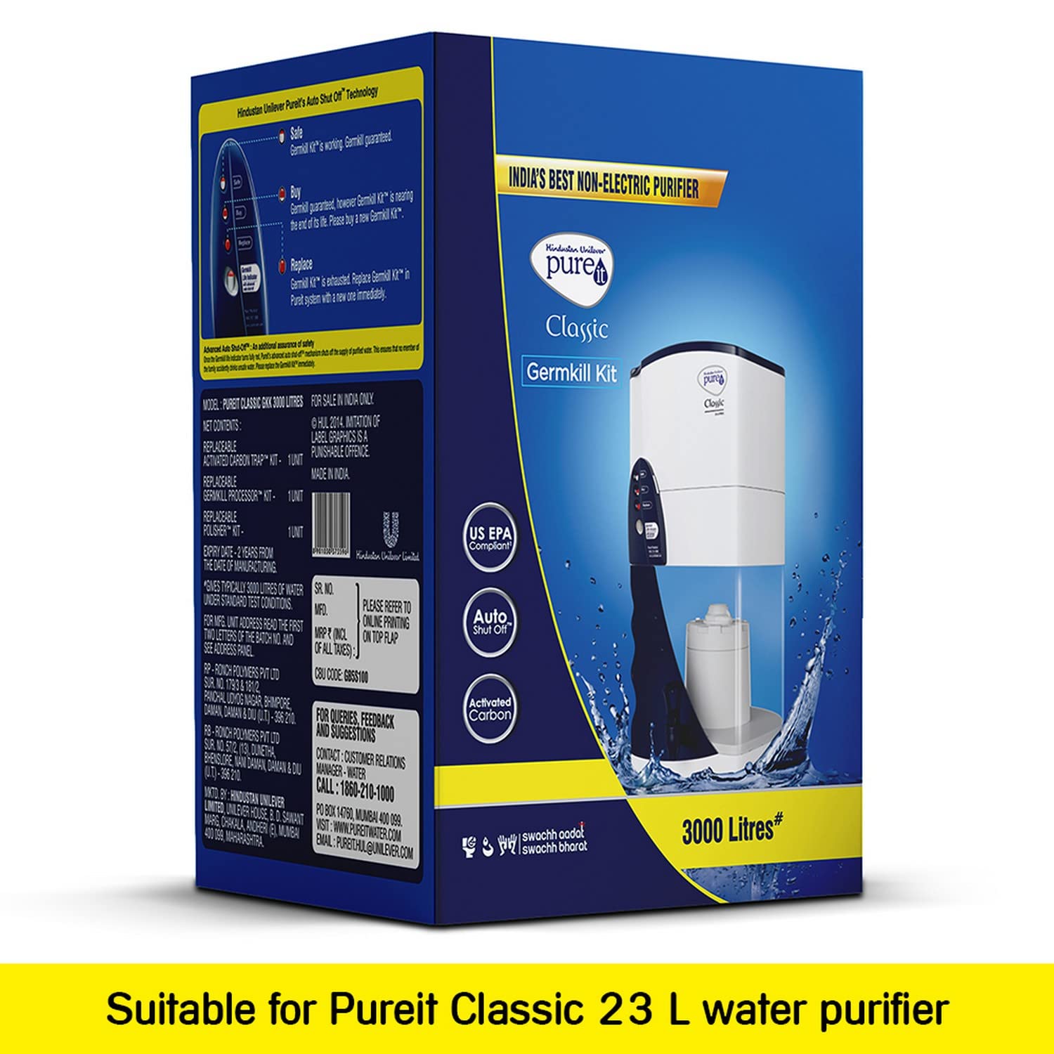 Buy HUL Pureit Germkill kit for Classic 23 L water purifier 3000 L