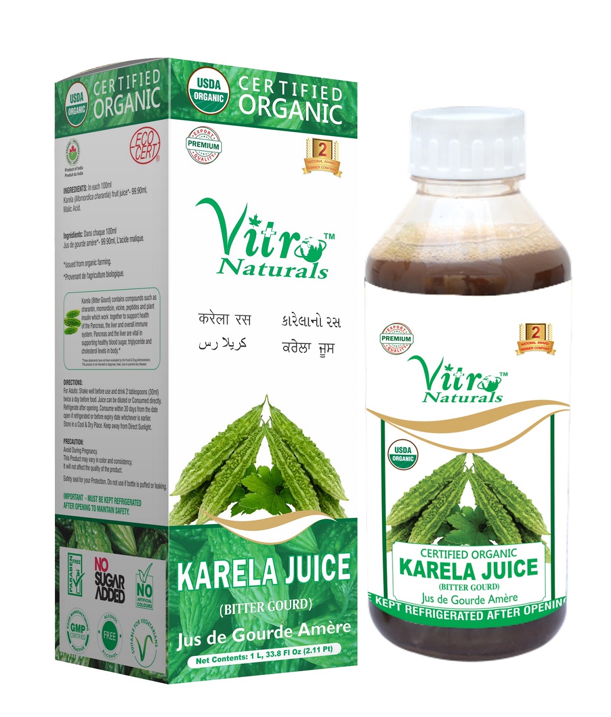 Buy Certified Organic Karela Juice 500 ml Online ₹225 from ShopClues