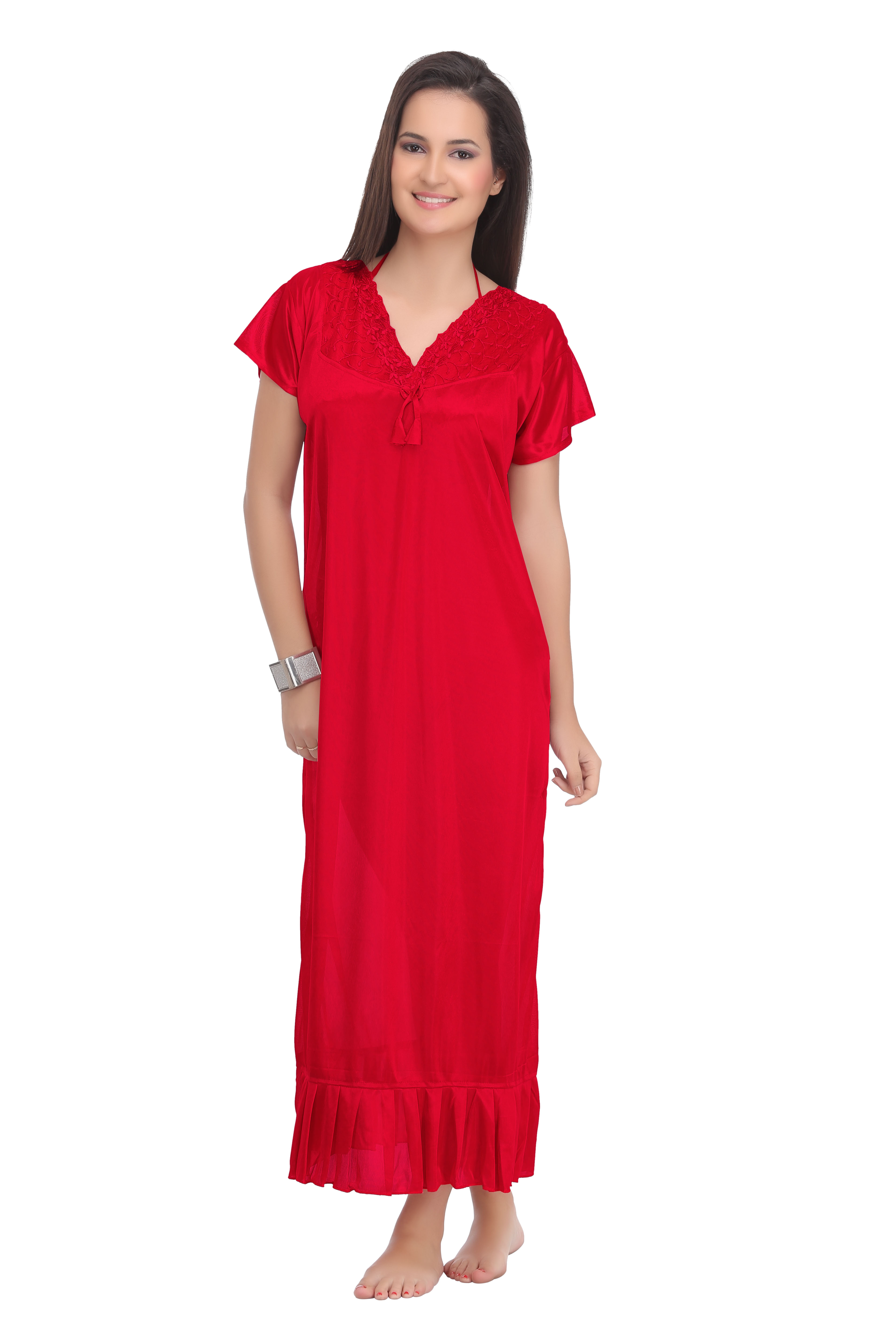 Buy 4 Pc Mahroon Color Night Suits Nighty Gown Night Dressnight Wear Sleep Ware And Robs With