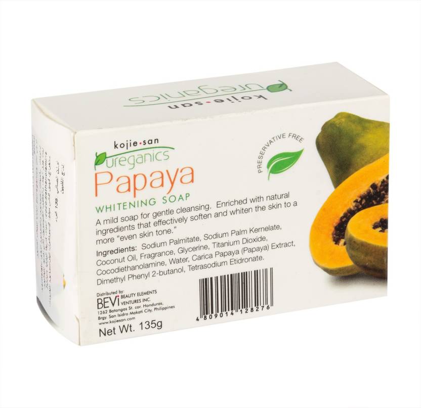 Buy Kojie San Pureganics Papaya Whitening Soap 135g Online @ ₹499 from ...